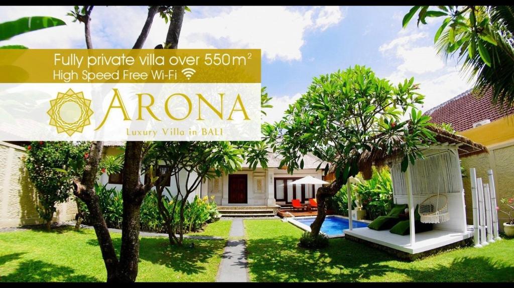 a house with a sign that reads aronia at Arona Villa Sanur in Sanur