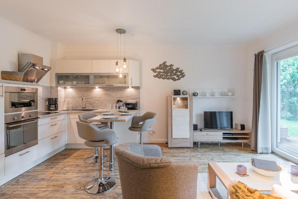 Kuchyň nebo kuchyňský kout v ubytování Residenz Seestern