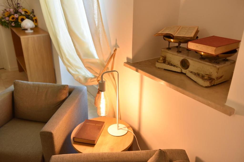 Posezení v ubytování Tobacco Suite