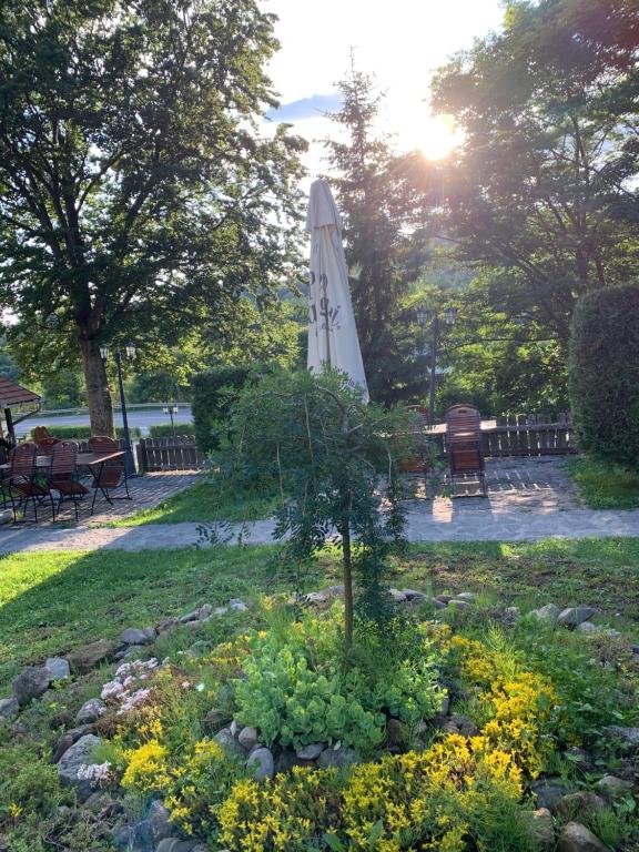 Zahrada ubytování Csíki Határ Fogadó/ Hanul Hotarul Ciucului