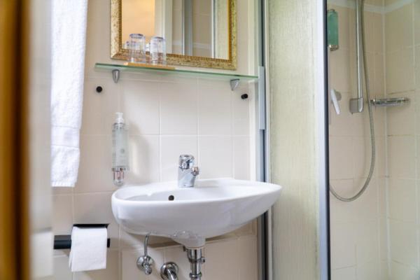 Koupelna v ubytování Hotel am Bach