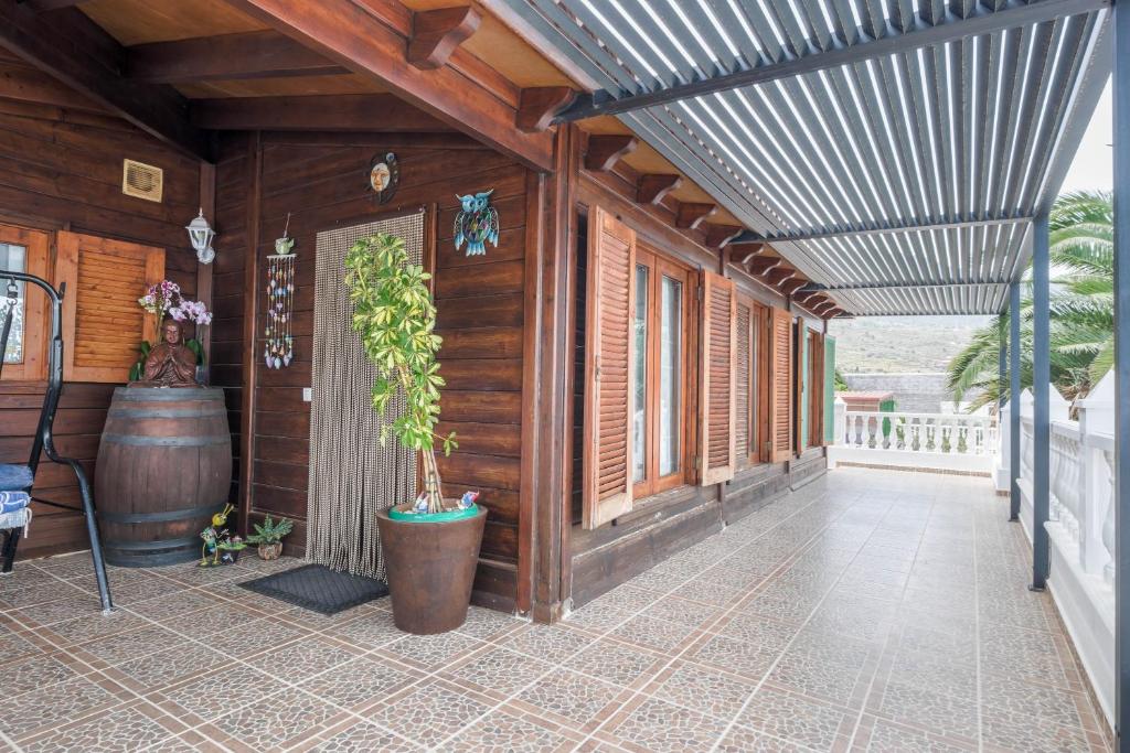 A balcony or terrace at Casa Rural con piscina