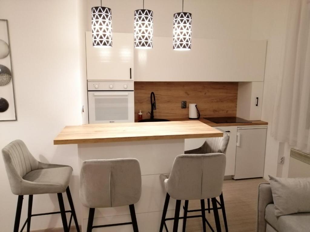 A kitchen or kitchenette at Evita apartment