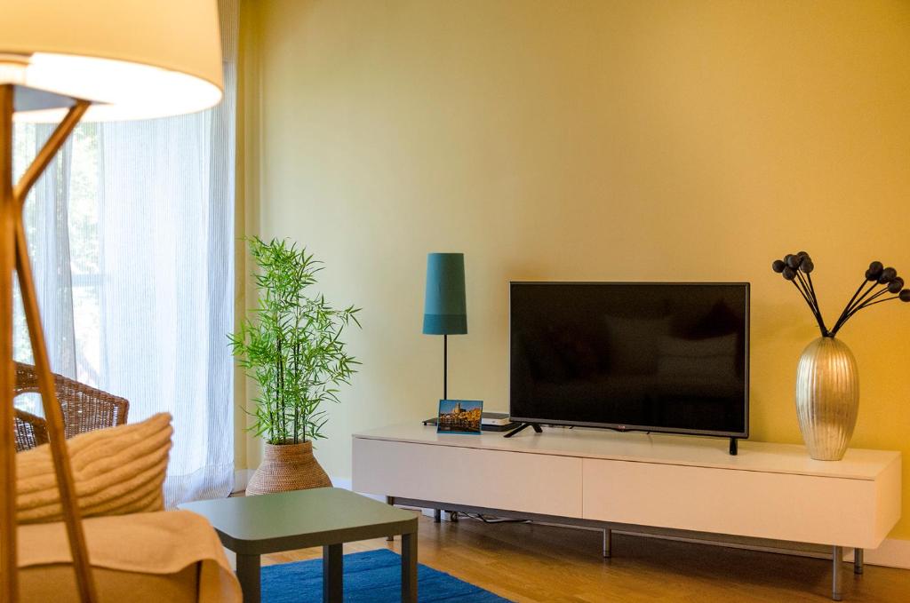 TV a/nebo společenská místnost v ubytování Devesa Park Apartment with Private Parking