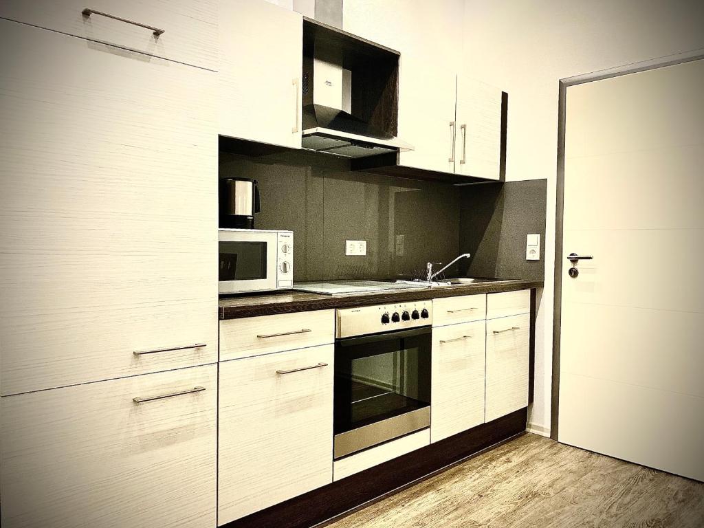 Kuchyň nebo kuchyňský kout v ubytování Dilger Apartments
