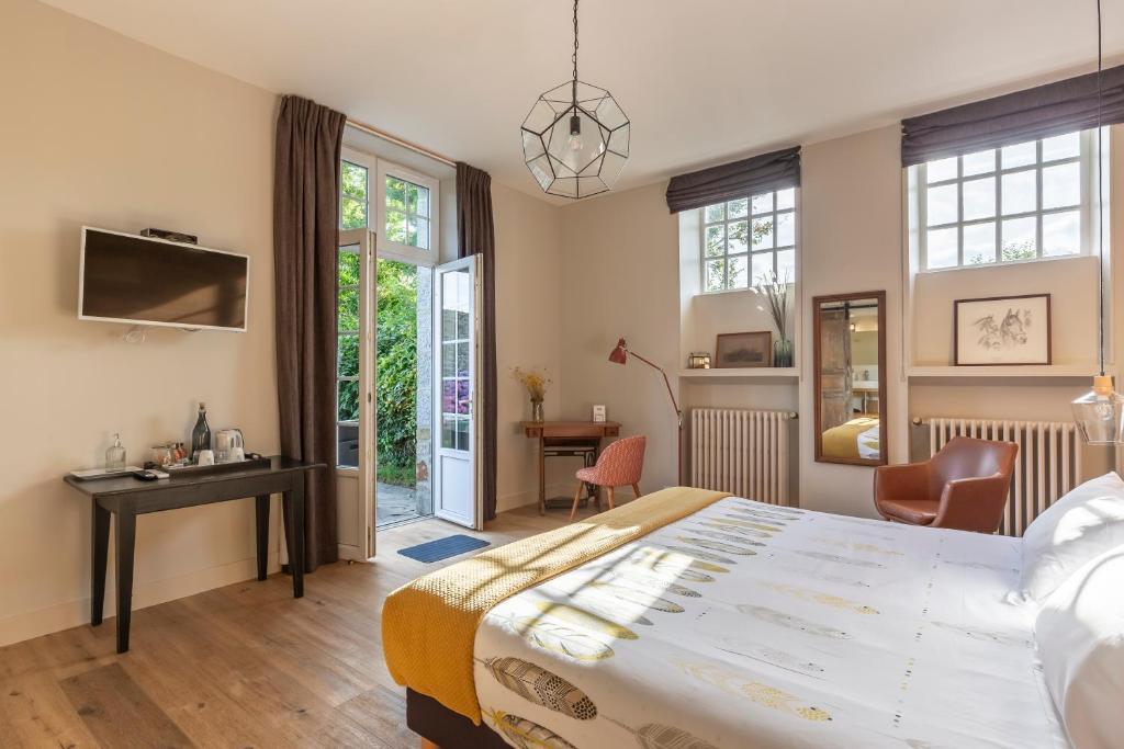 Postel nebo postele na pokoji v ubytování B&B Clerval - Maison d'hôtes et Gîtes