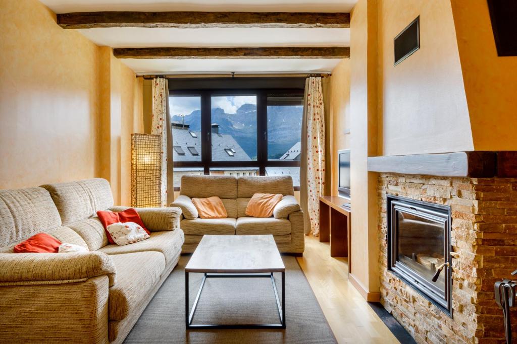 Posezení v ubytování Peña Sabocos, apartamento turístico Panticosa