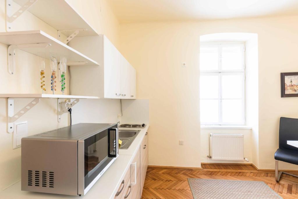 Kuchyň nebo kuchyňský kout v ubytování Ferienwohnung Klangturm im Zentrum