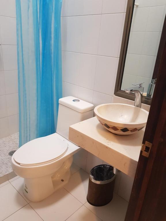 Koupelna v ubytování Hotel Meson Mariano Matamoros
