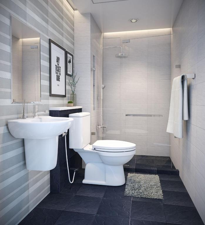 Koupelna v ubytování Galaxy Hanoi Hotel & Apartment - 12 ngõ 80 Trần Duy Hưng