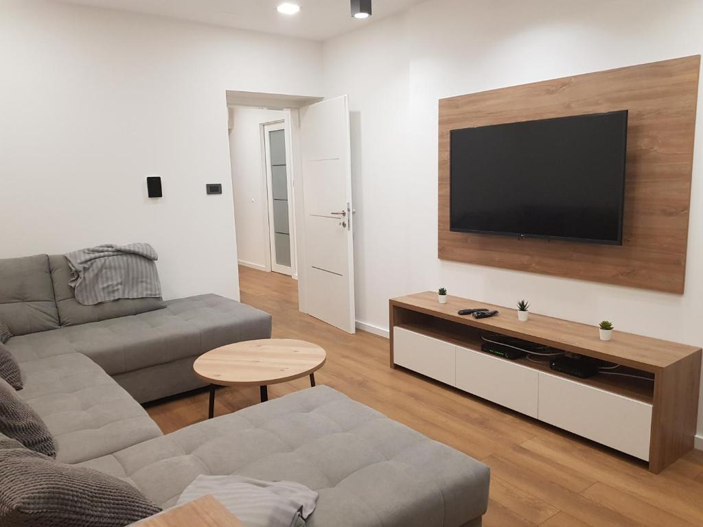 Telewizja i/lub zestaw kina domowego w obiekcie MarSim Lux apartman Zagreb