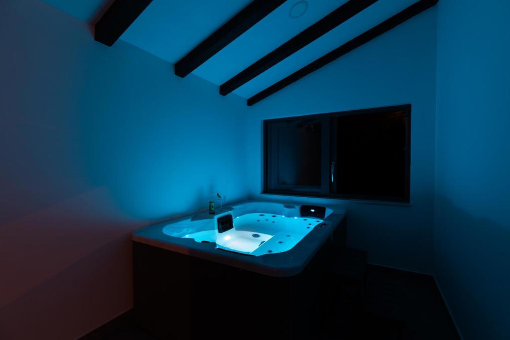 Televízia a/alebo spoločenská miestnosť v ubytovaní Luxury Apartman Tinel