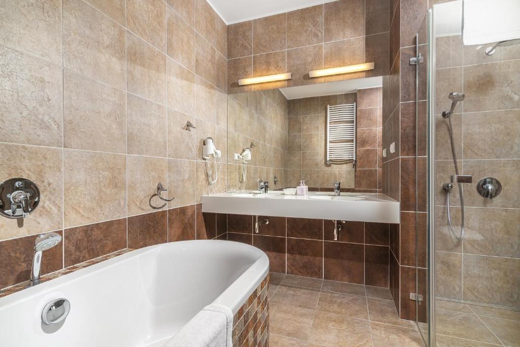 Koupelna v ubytování Ostrzyce Spa