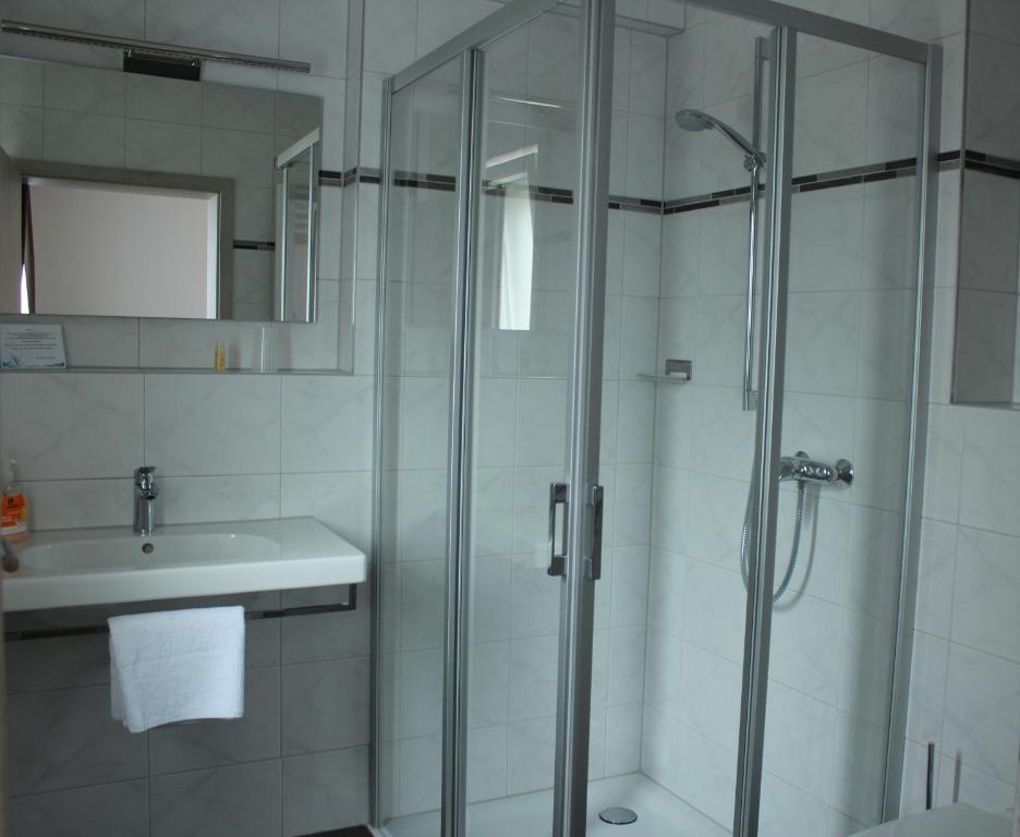 Koupelna v ubytování Hotel Alex