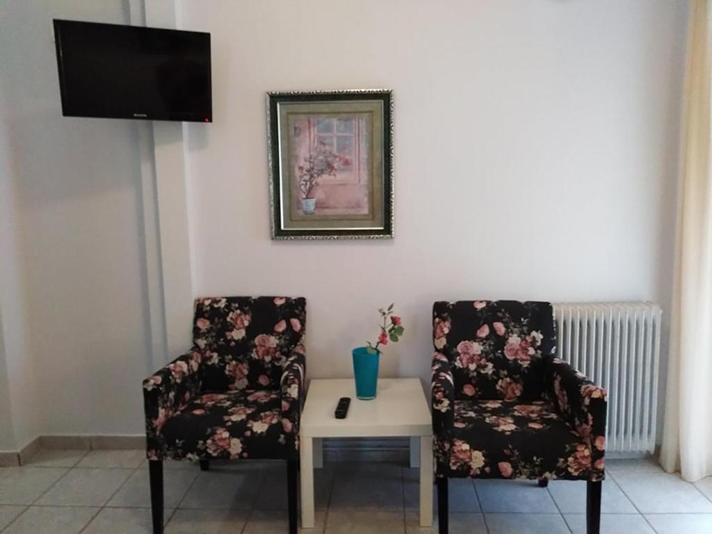 TV a/nebo společenská místnost v ubytování Villa Niki