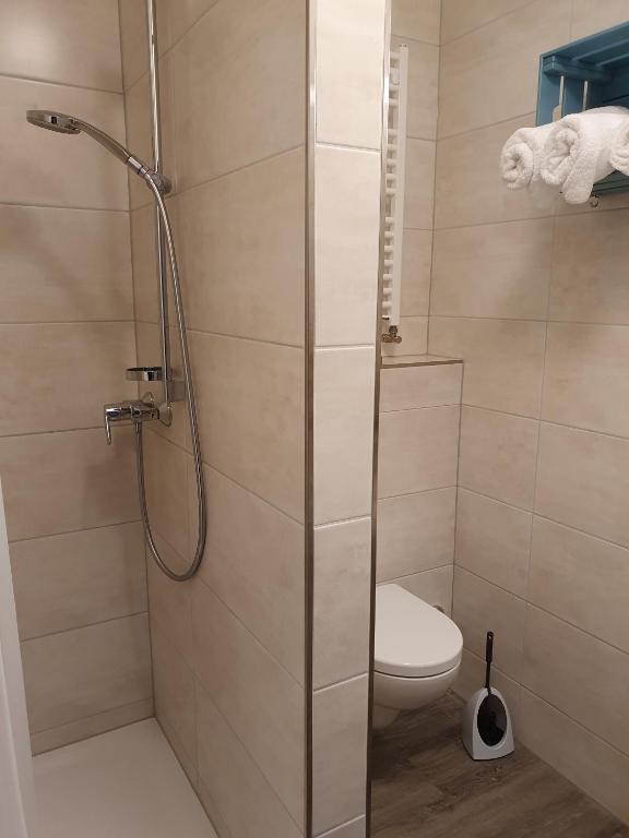 Koupelna v ubytování Inselkern Einraum-Apartments
