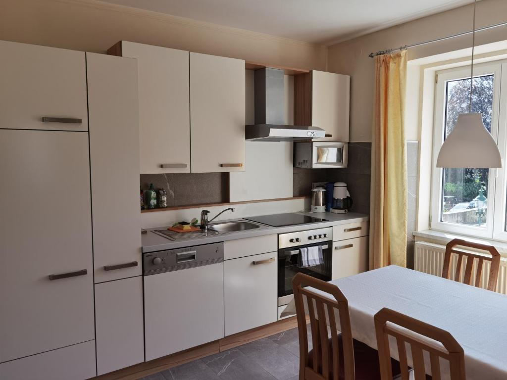 Kuchyň nebo kuchyňský kout v ubytování Haus Pleterski
