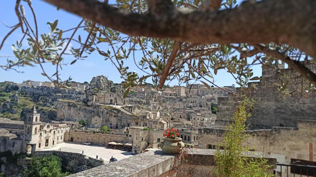 a view of the city from the fortress at Alba Chiara Holiday Home in Matera