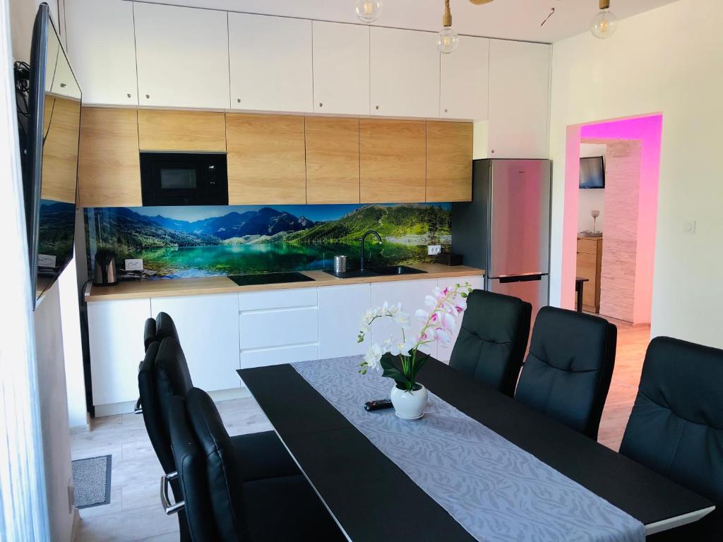 Televízia a/alebo spoločenská miestnosť v ubytovaní Apartament Rodzinny Centrum Zakopane