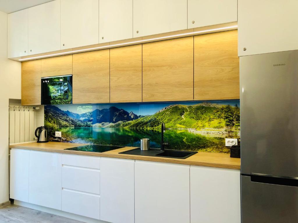 Kuchyňa alebo kuchynka v ubytovaní Apartament Rodzinny Centrum Zakopane