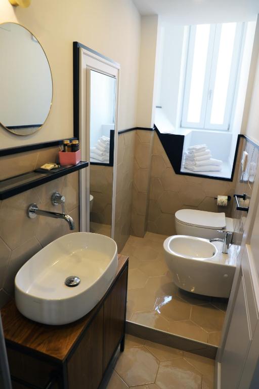 Koupelna v ubytování B&B Raponsoli