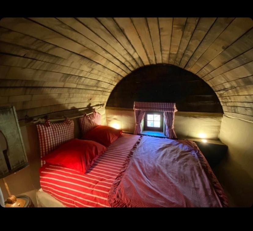 Postel nebo postele na pokoji v ubytování Gîte insolite "Le Coup de Foudre" Sa Vue Panoramique