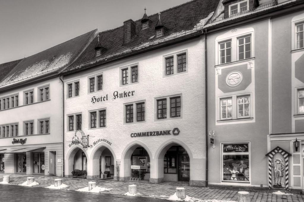 a black and white photo of a building at Hotel Anker in Saalfeld