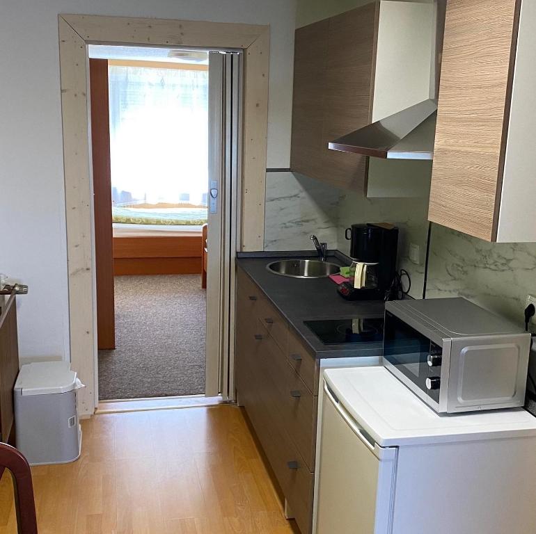 Kuchyň nebo kuchyňský kout v ubytování Schröder's Motel