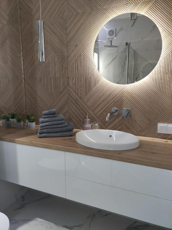 Kúpeľňa v ubytovaní Masuria Apartaments Ełk Nadjeziorna