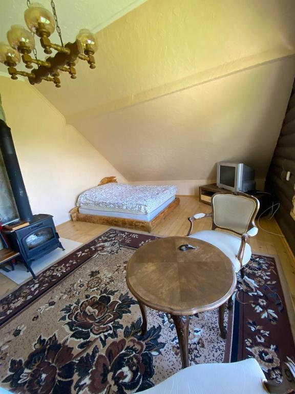 Postel nebo postele na pokoji v ubytování Camping Nad Karpatamy SPA