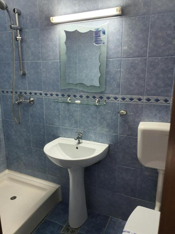 Koupelna v ubytování Hotel Siret Saturn