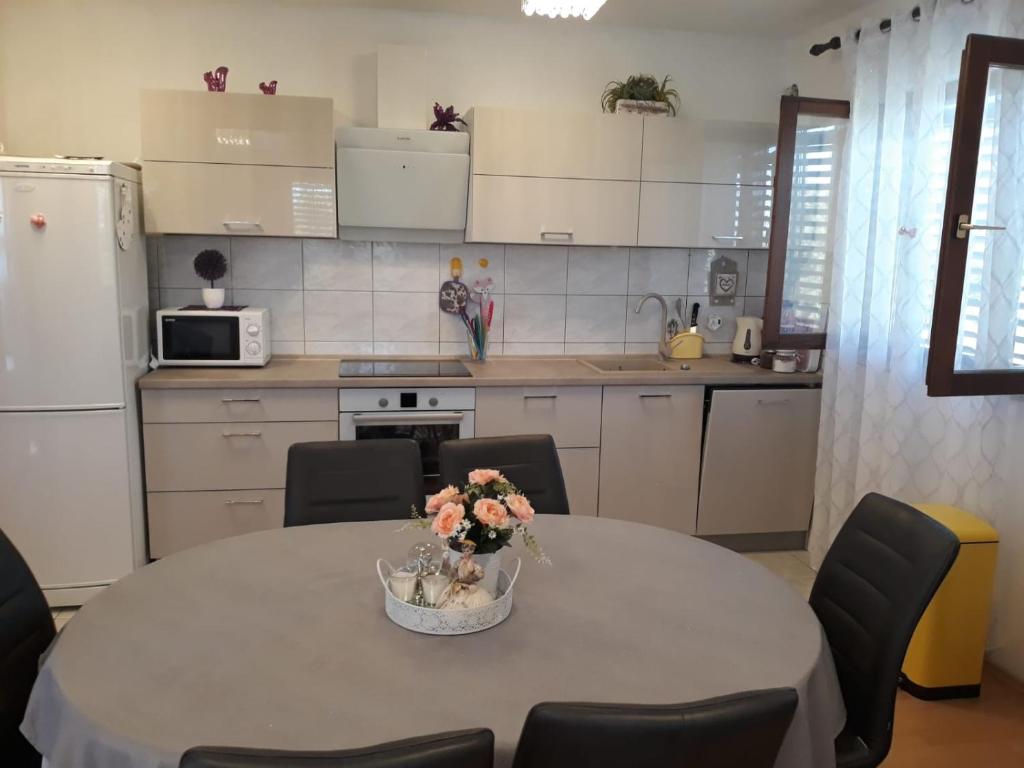 Kuchyň nebo kuchyňský kout v ubytování Apartments Anita