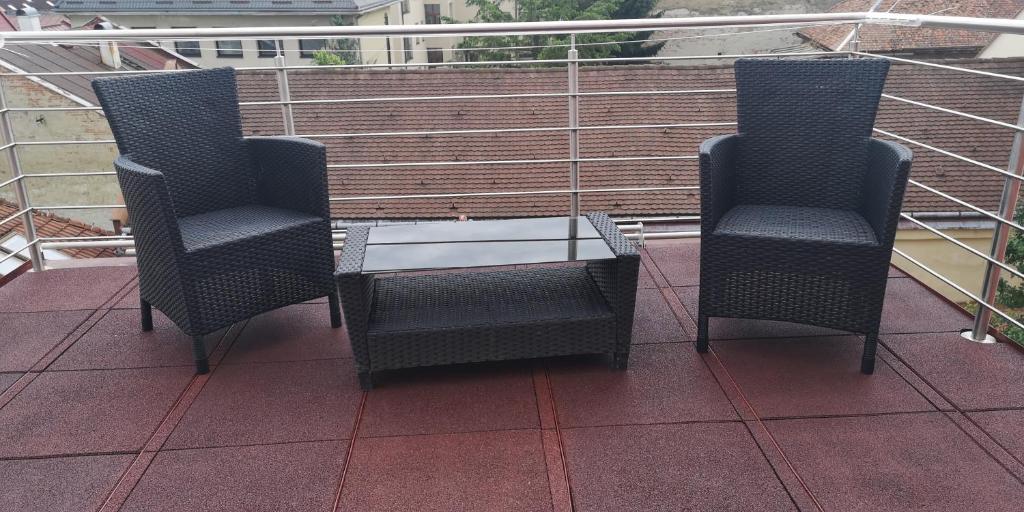 Balkón nebo terasa v ubytování Centrum Apartman S- dom