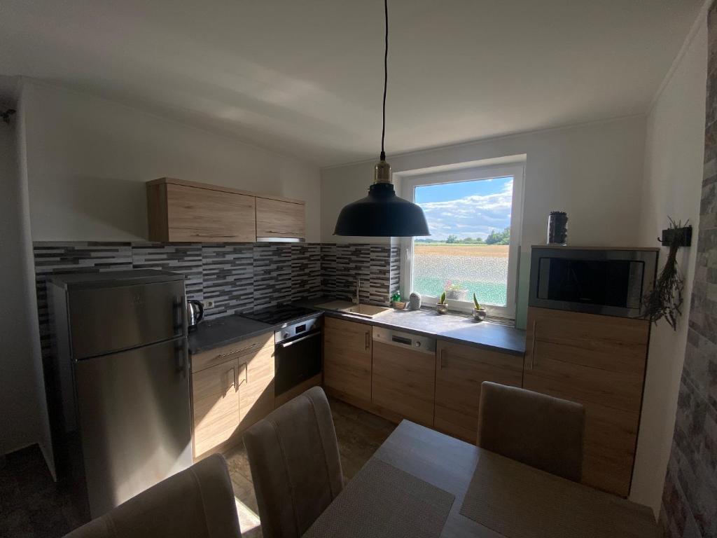 Kuchyň nebo kuchyňský kout v ubytování Dióliget Cottage Sárvár