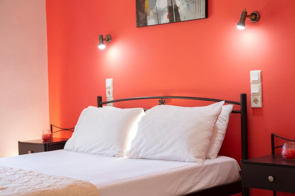 Postel nebo postele na pokoji v ubytování Gialos