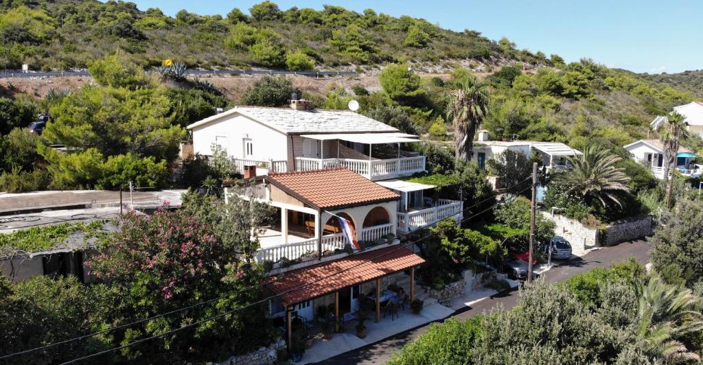 an aerial view of a house at Apartments Uskok in Vis