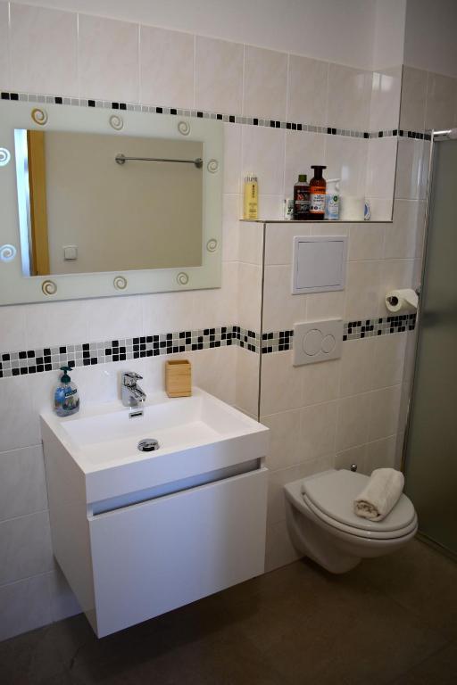 Koupelna v ubytování Apartmán na statku