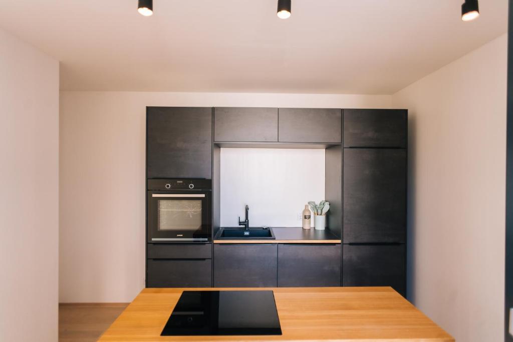 Kuchyň nebo kuchyňský kout v ubytování Wave Penthouses