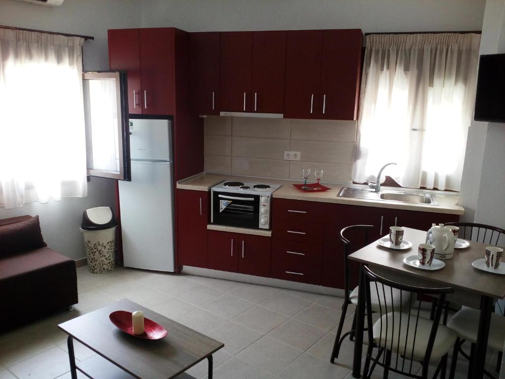 Kuchyň nebo kuchyňský kout v ubytování Stelios House