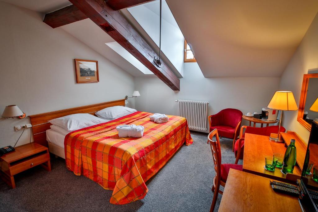 Krevet ili kreveti u jedinici u okviru objekta LH Hotel Dvořák Tábor Congress & Wellness