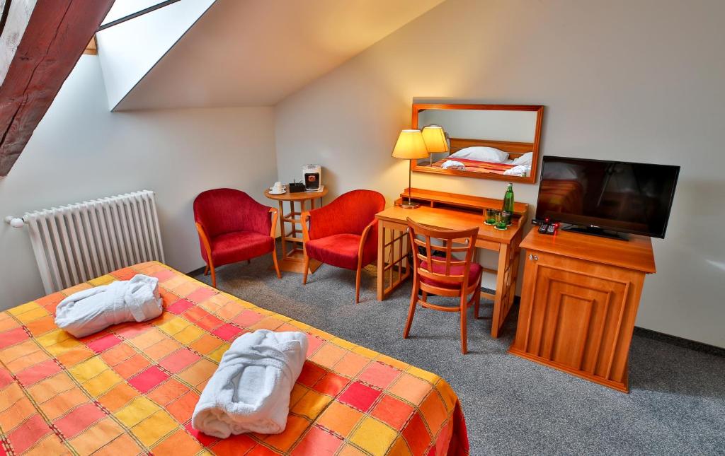 Krevet ili kreveti u jedinici u okviru objekta LH Hotel Dvořák Tábor Congress & Wellness
