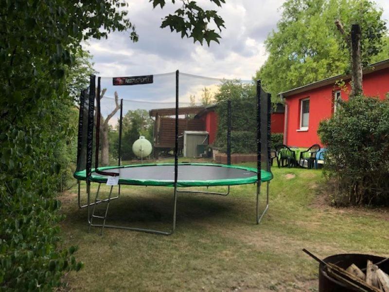 - un trampoline dans la cour dans l'établissement Ferienhaus 1 Am Eichenberg, à Blankenburg