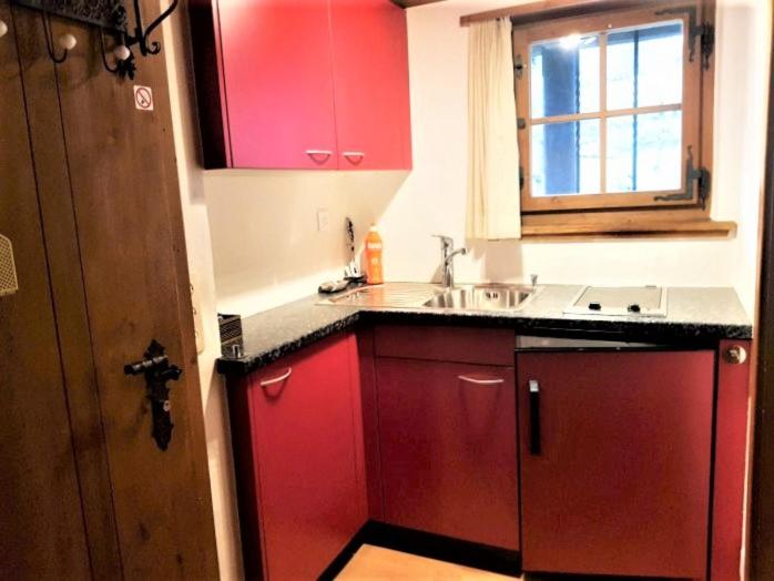 Kuchyň nebo kuchyňský kout v ubytování B & B Brienz