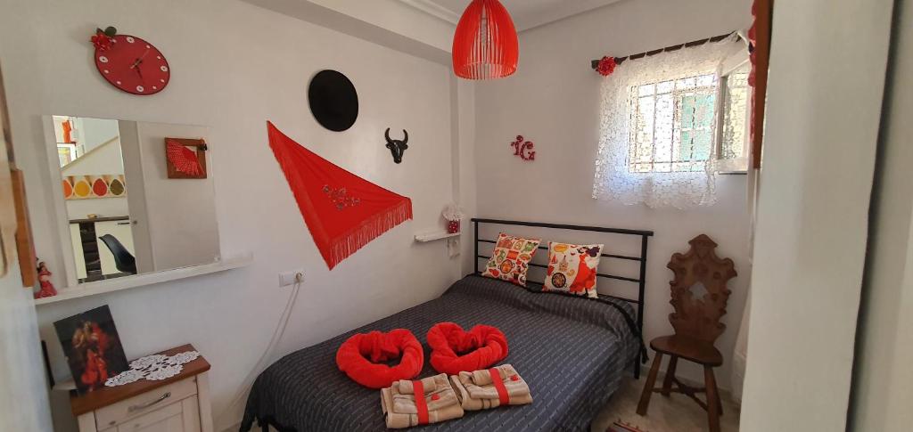 Postel nebo postele na pokoji v ubytování Дуплекс " Torre Gala" Playa Flamenca