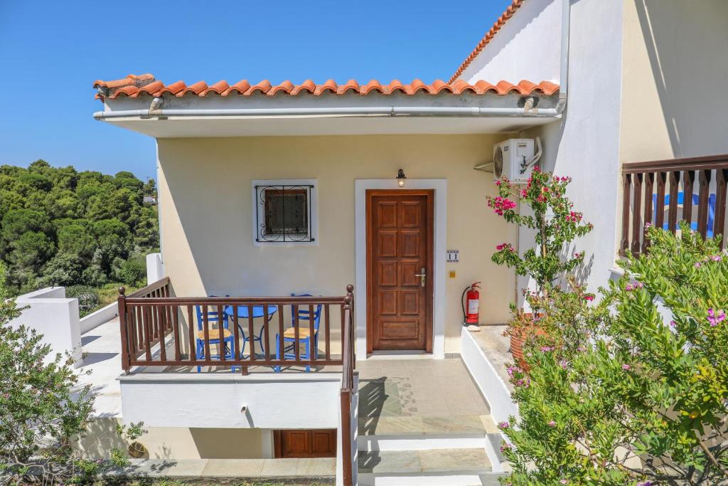 Balkón nebo terasa v ubytování Pandora Studios Skiathos