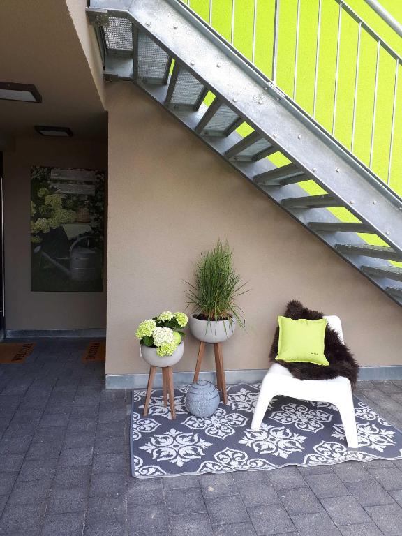 Balkón nebo terasa v ubytování Weinlodge am Geissberg