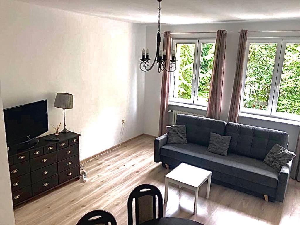 Posezení v ubytování MoMi Apartament Blonia Szczecin Herbowa
