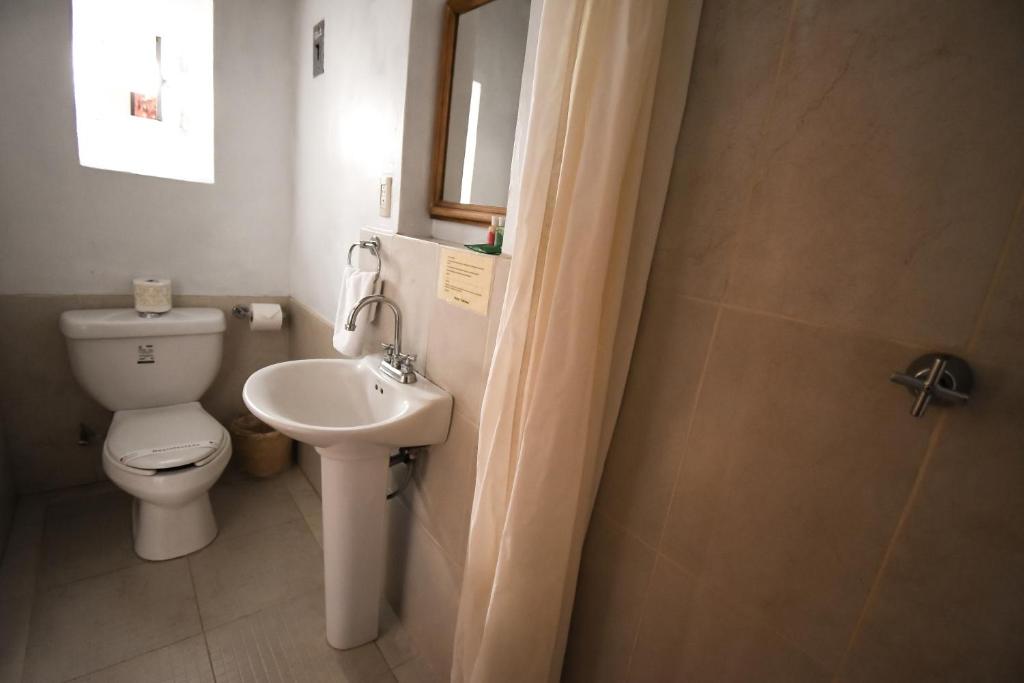 Koupelna v ubytování Hotel Meson Cuevano