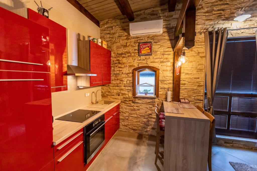 Kuchyň nebo kuchyňský kout v ubytování Apartmán POD HRADEM - Vranovská přehrada, Bítov-Horka