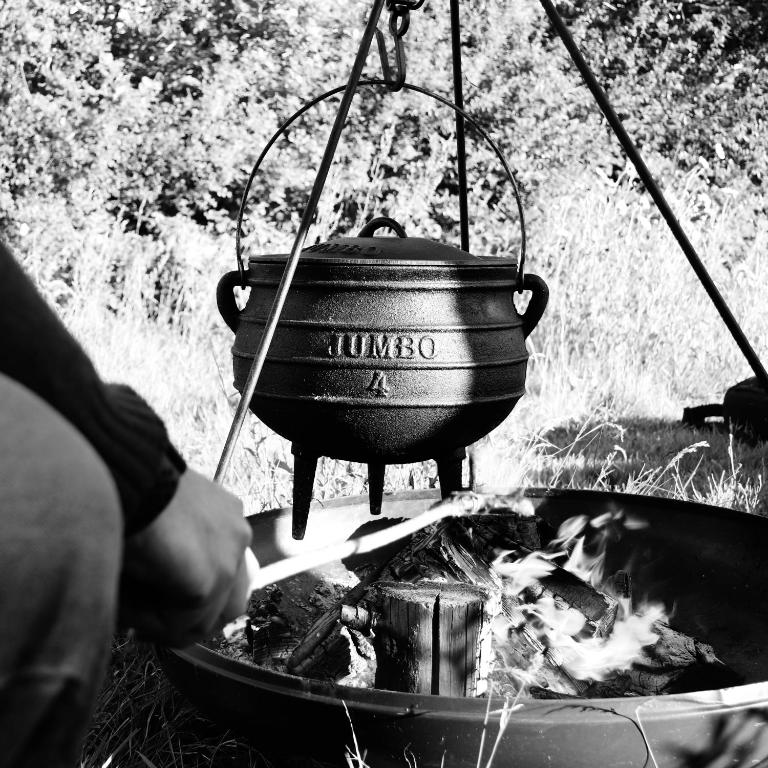 Gril dostupný pro hosty v luxury tent